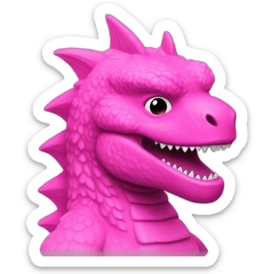 godzilla pink small sticker