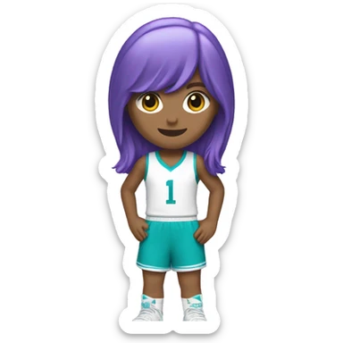 Taylor-Swift-Playing-basketball purple-white-aqua uniform sticker
