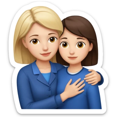 A woman teacher and young student They hug sticker