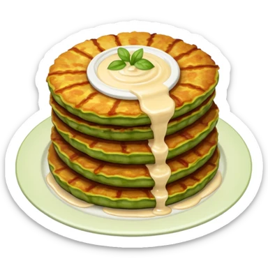 zucchini fritters with dipping sauce sticker