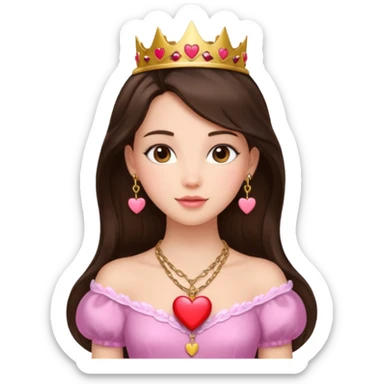 princesses in dreamy attire (add the chain to the brunette one to her heart necklace sticker