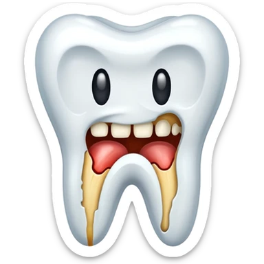 tooth with a cavity sticker
