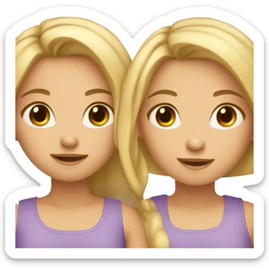 two caucasian girls sticker