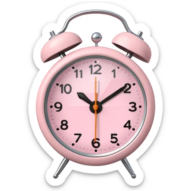 pale pink alarm clock sticker