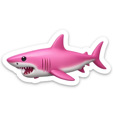 Pink shark sticker