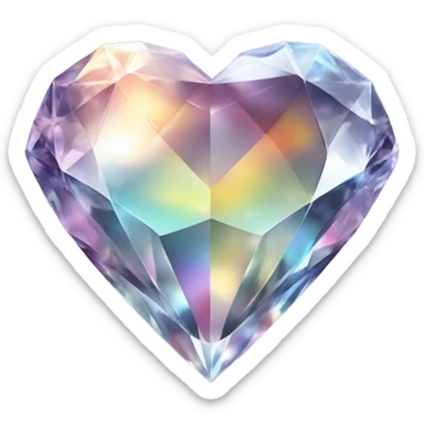 Crystal heart sticker