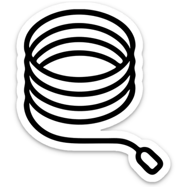 red cable spiral tube, minimal outline style sticker