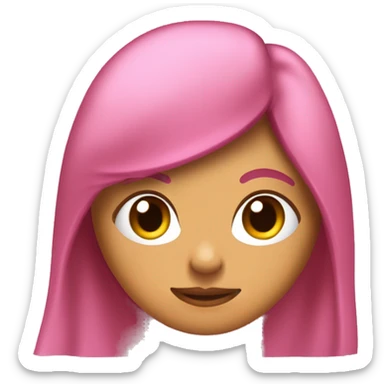 Chica tez trigueña de cabello liso y castaño que toma fotos y graba con un iphone rosa sticker