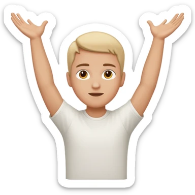 person raising both arms spread further apart sticker