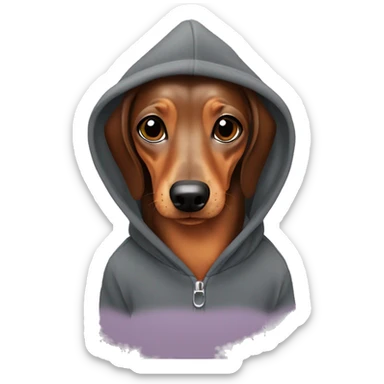 dachshund dog wears hoodie sticker