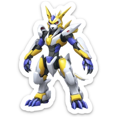 WereGarurumon-Renamon-Medabot-Mecha full body sticker