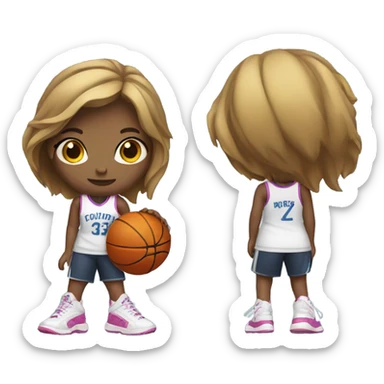 A girl playing basketball  sticker