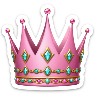 Pink princess crown sticker