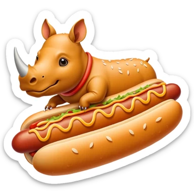 Rhino hotdog  sticker