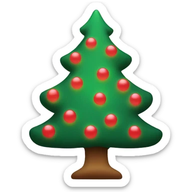 Christmas tree with red and green lights. Add pastel pink ribbon on top.  sticker