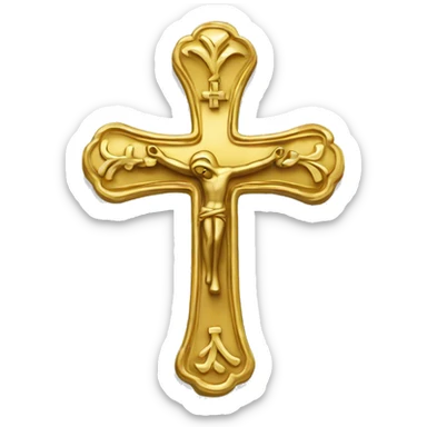 orthodox cross gold sticker
