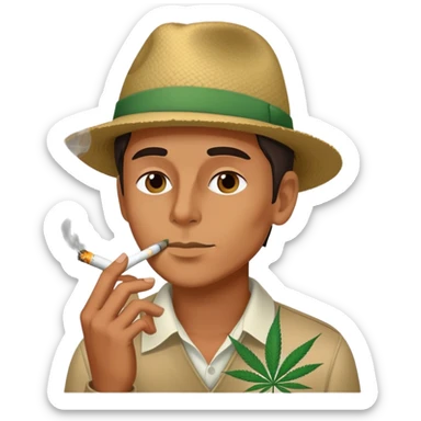 Guy smoking weed  sticker