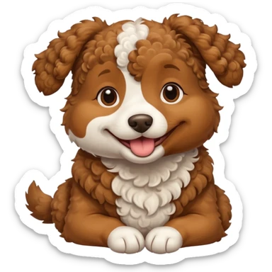 pregnant curly dog sticker