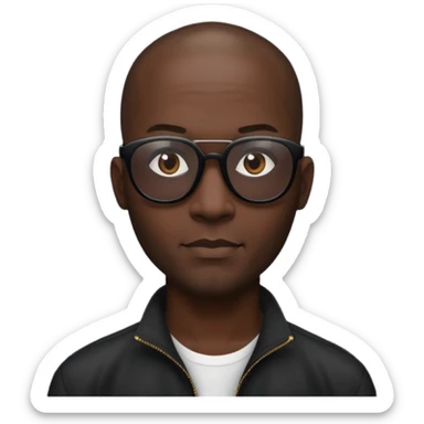 tall black man in dark shades gangster shaved head sticker