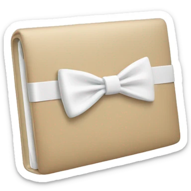 beige macbook with white bow  sticker