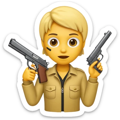 Emoji con arma sticker