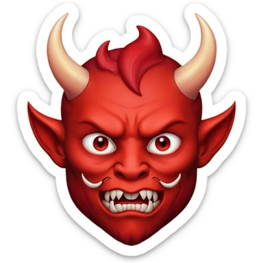 Creppy devil and shushing sticker
