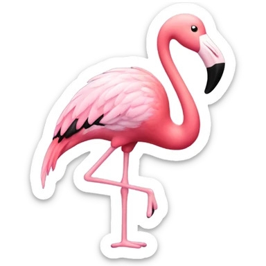 a pink flamingo tap dancing sticker