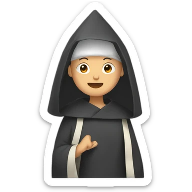 Monja haciendo seña hacia arriba sticker