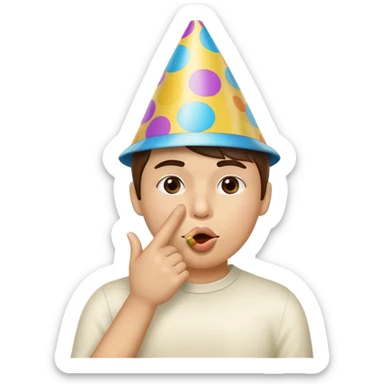 Party celebration emoji saying shhh sticker