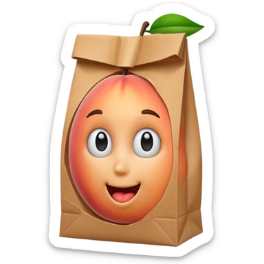 peach bum that is a bag sticker