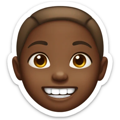 Brown baby girl with one tooth  sticker