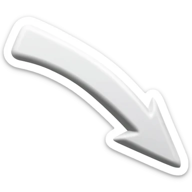 down arrow, clear, going down first, then right, sharp curve sticker