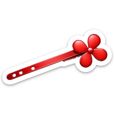 a bright red hairpin hair clip sticker