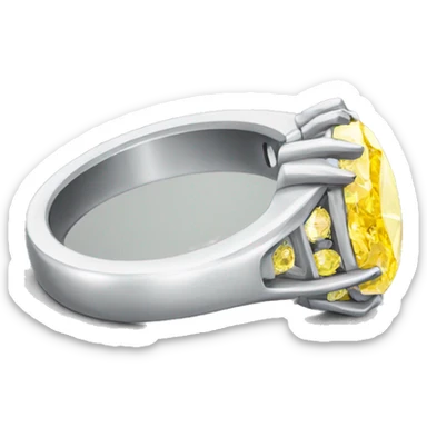 White ring with yellow diamond sticker