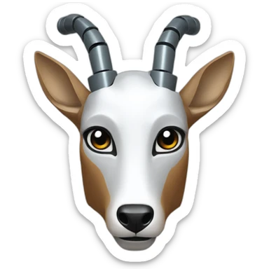 a robotic impala head sticker