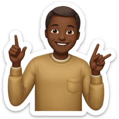 African man pointing and laughing sticker