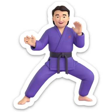 Jackie Chan with his signature smile, martial arts master pose sticker