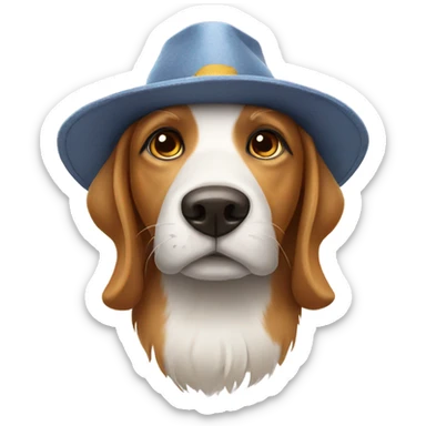 dog with a hat  sticker