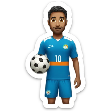soccer player with indian team jersey sticker
