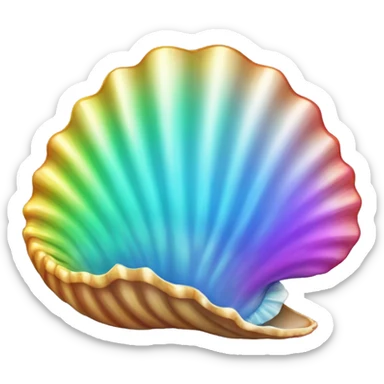 Sparkling rainbow seashell  sticker