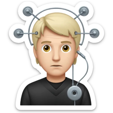 Neo getting knowledge downloaded to his mind by that wire and pin  sticker