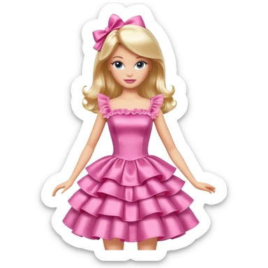 barbie girl dress color sticker
