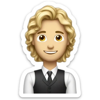 a guy like me who is passionate about computer and business, I am white guy with little wavy long hairs curtain sticker