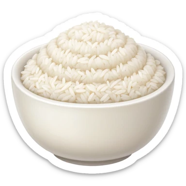  pure white rice, bowl is white only white color sticker
