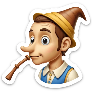 pinocchio with long nose sticker