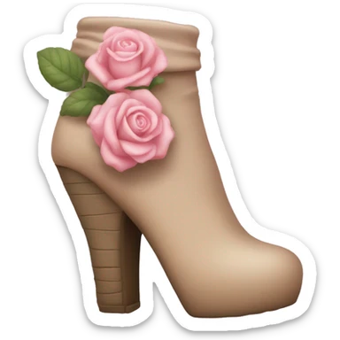 Туфли на каблуке розового цвета с бантиком sticker