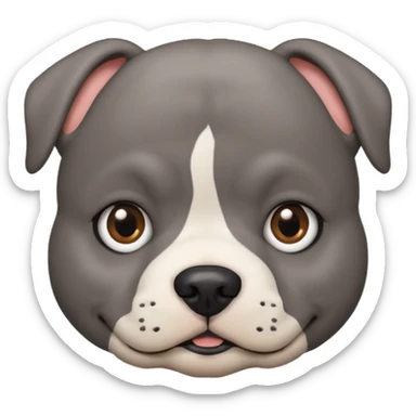 round circle puppy head uniform grey bleu staffy, stupid expression sticker