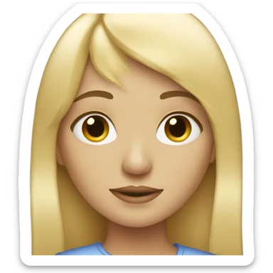 Blonde girl with fringe  sticker