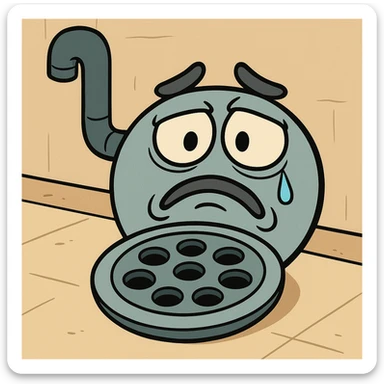 cartoon style water drain sticker