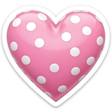 pink heart with white polka dots sticker